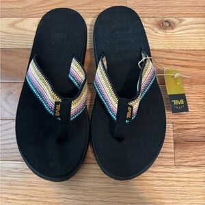 Teva Black Sandals with Multicolor Straps